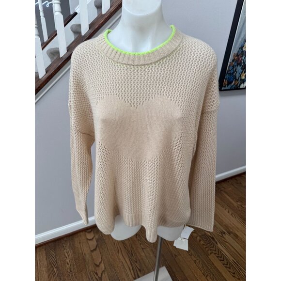 NWT LISA TODD 100% Cashmere Open For Love Sweater Latte Size XL - Picture 2 of 5